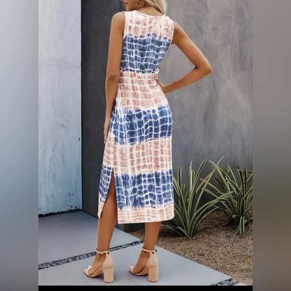 NWOT Tie Dye Split Hem Tank Dress - Picture 3 of 10